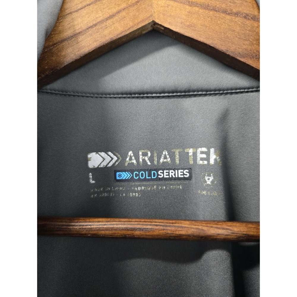 AriatTek Cold Series Pullover Jacket Gray Black 1/4 Zip Softshell Mens Large - Picture 2 of 6